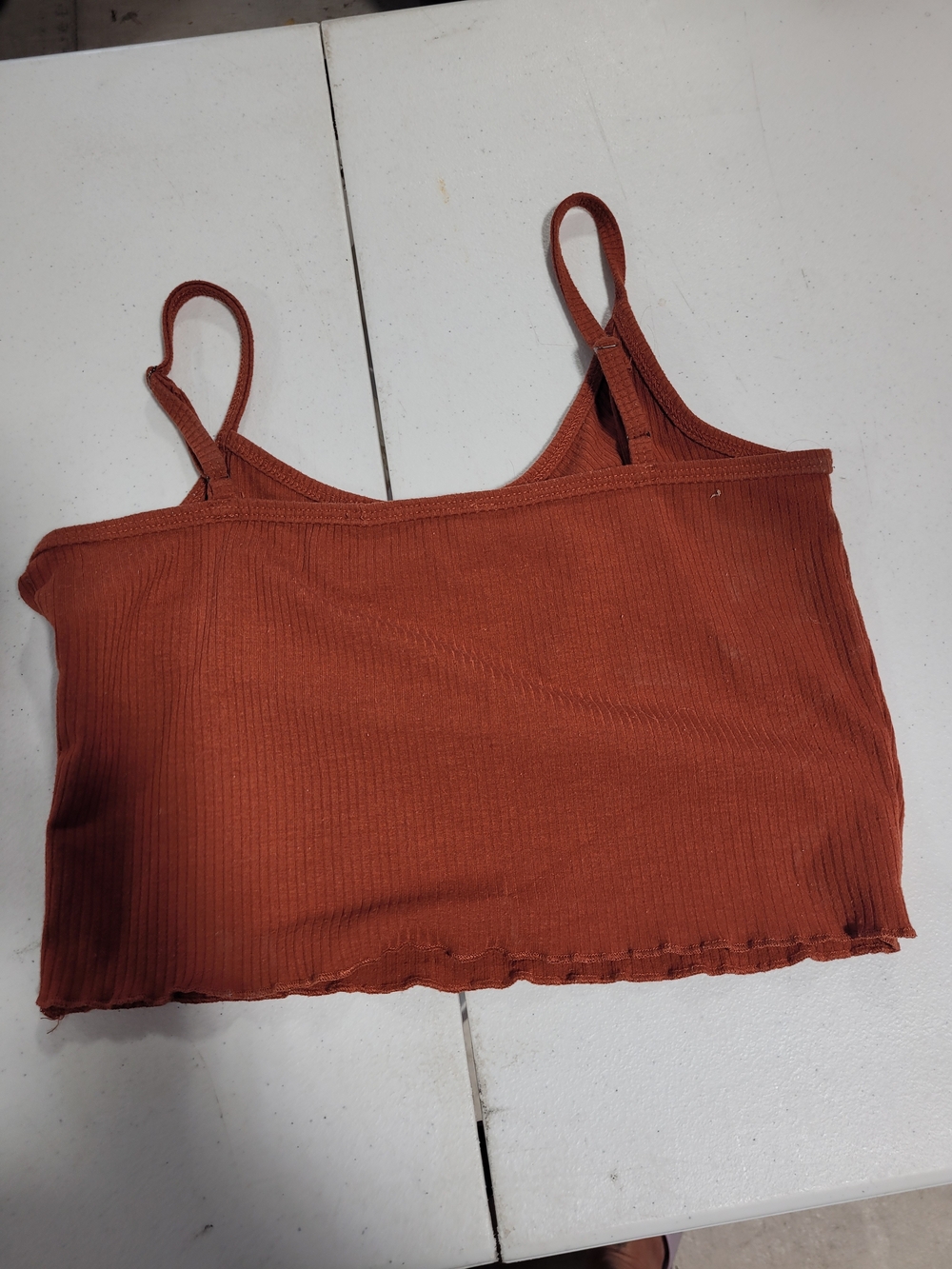 Audrey 3+1 Ribbed Rust-Brown Camisole - Picture 3 of 4